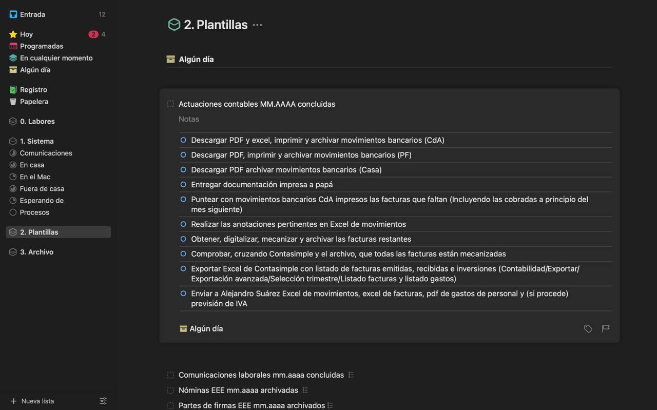 Things 3 GTD ARC ejemplo